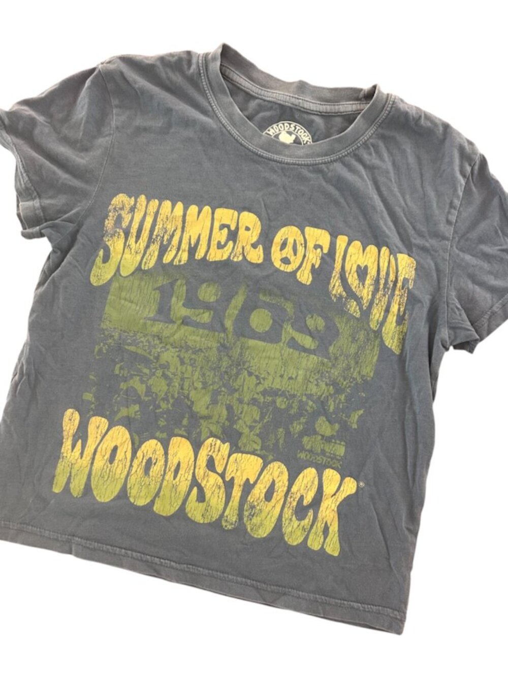 Goodie Two Sleeves Woodstock Summer of Love Graphic Babydoll T-Shirt Size Small